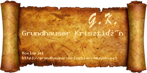 Grundhauser Krisztián névjegykártya